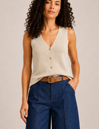 Chaleco Lurex Crema