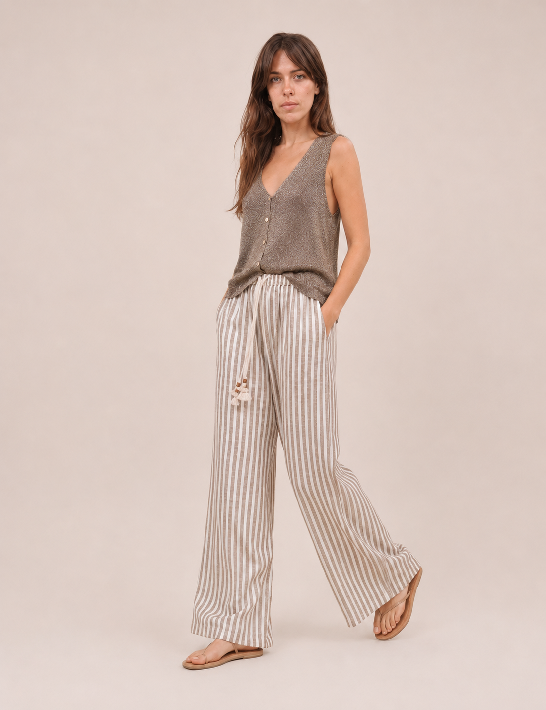 Chaleco Lurex Kaki