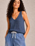 Top Tirantes Lurex Marino