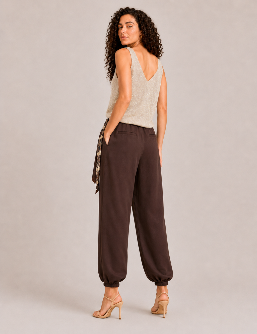 Top Tirantes Lurex Beige