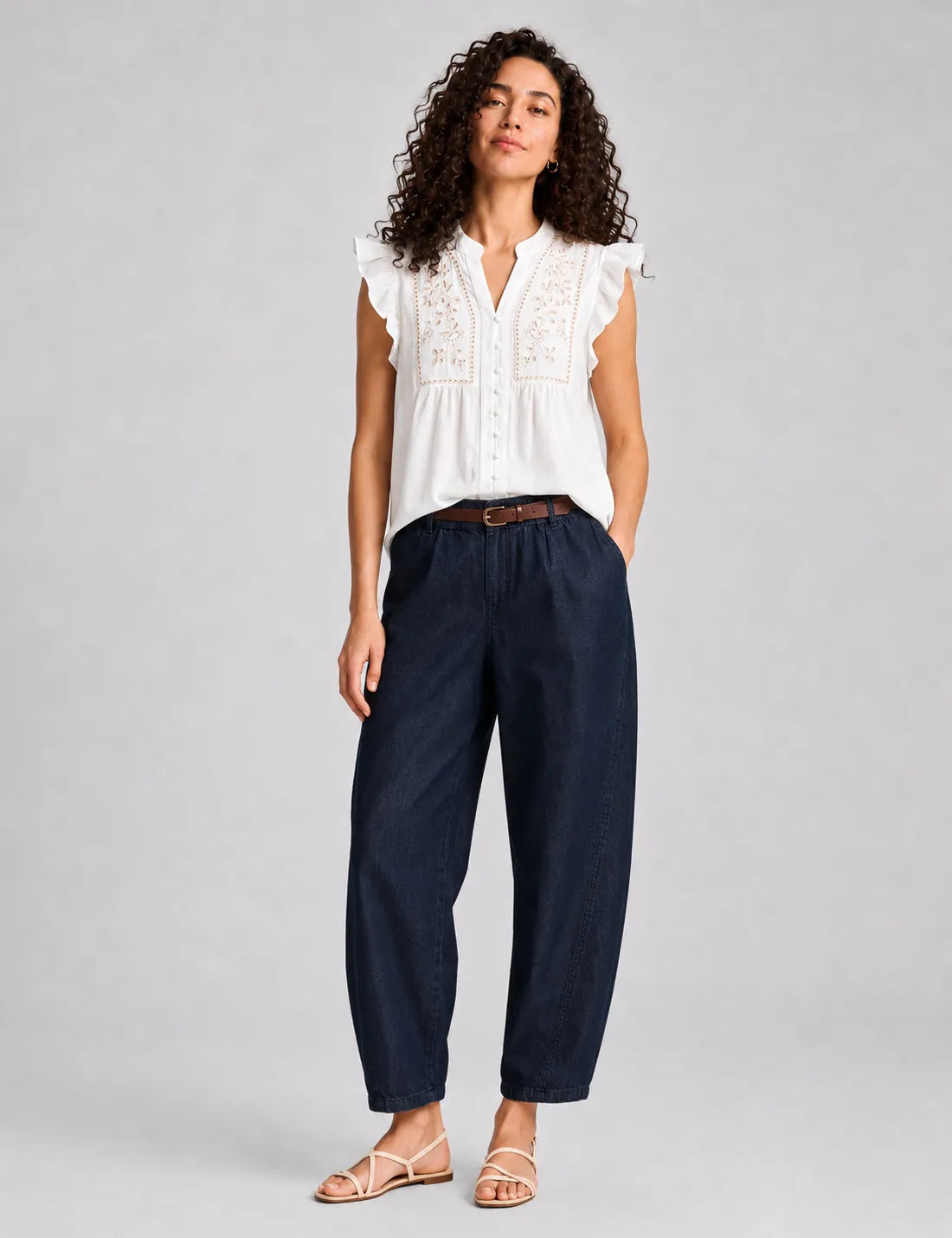 Camisa Manga Volantes Blanca