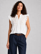 Camisa Manga Volantes Blanca