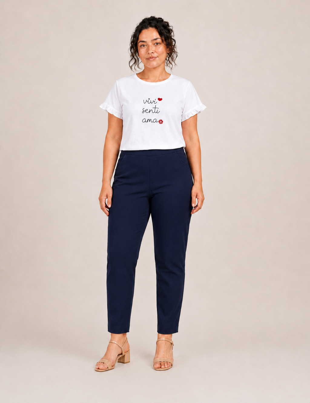 Camiseta Flor Corazón Blanca