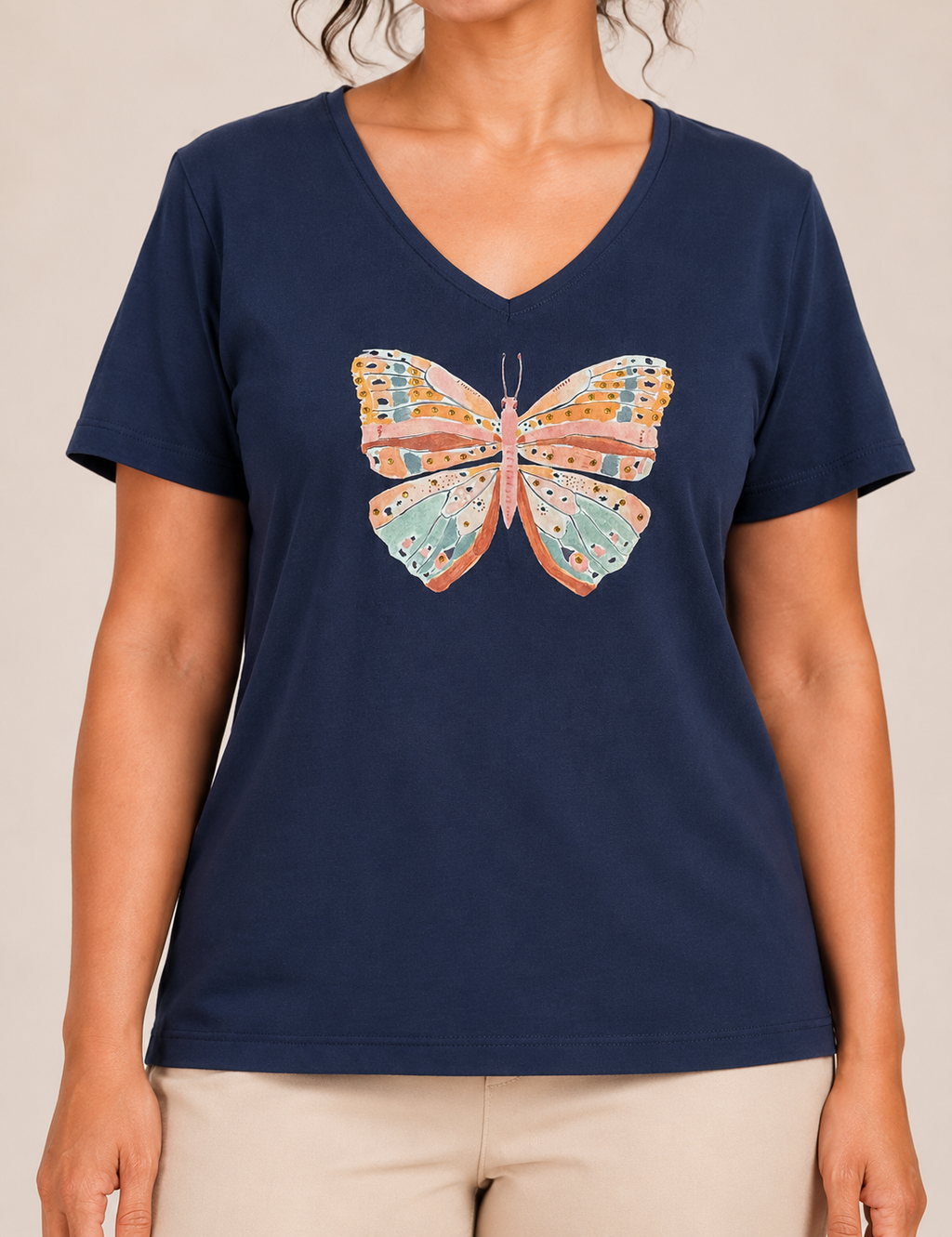 Camiseta Mariposa Marino