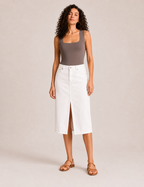 Falda Vaquera Midi Blanca