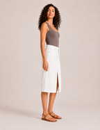 Falda Vaquera Midi Blanca