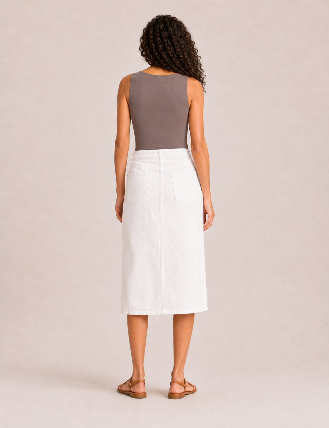 Falda Vaquera Midi Blanca