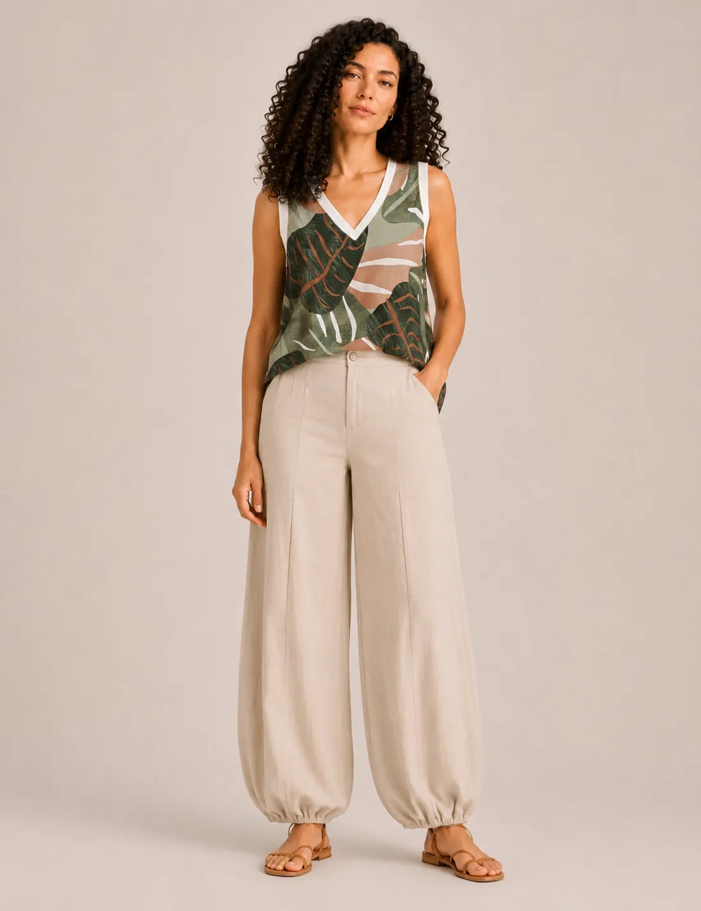 Blusa Estampada Hojas Monstera