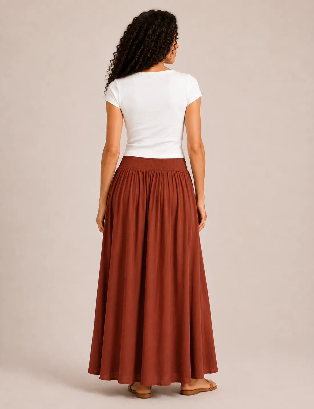 Falda Maxi Cinturilla Teja