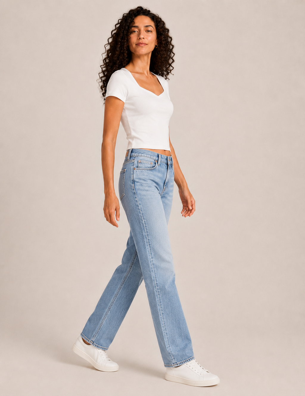 Camiseta Escote V Blanca