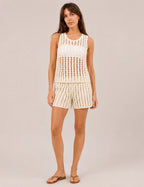 Top Crochet Crema