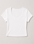 Camiseta Escote V Blanca
