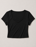 Camiseta Escote V Negra