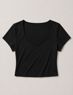 Camiseta Escote V Negra