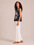 Blusa Bordada Marino
