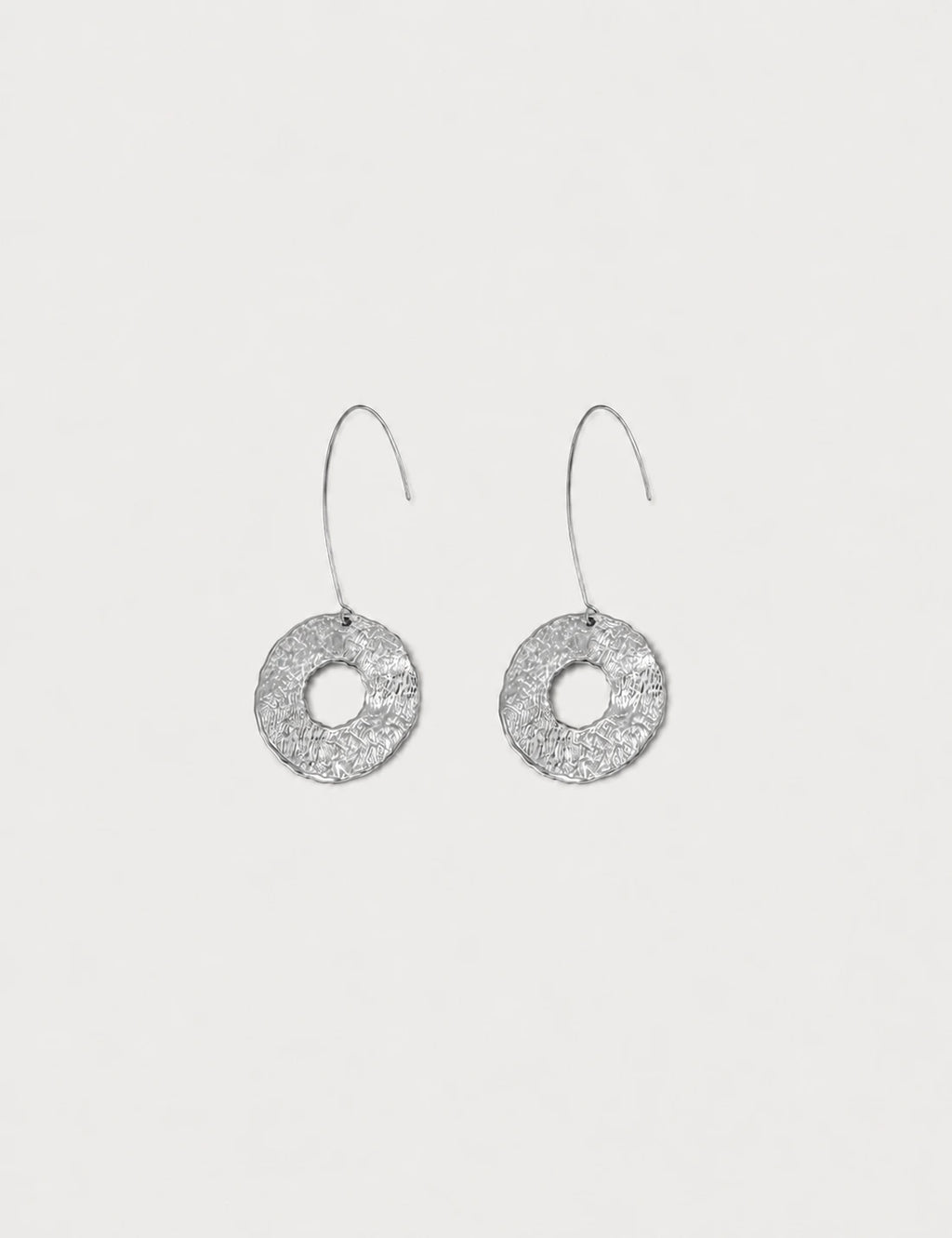 Pendientes Largos Círculo Plata