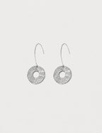 Pendientes Largos Círculo Plata