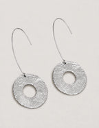 Pendientes Largos Círculo Plata