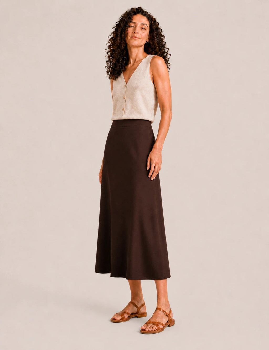 Falda Maxi Marrón