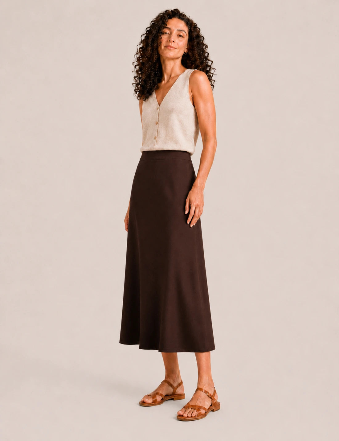 Falda Maxi Marrón