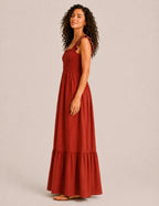Vestido Nido Abeja Teja