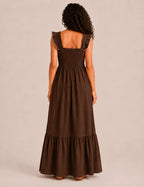 Vestido Nido Abeja Marrón
