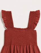Vestido Nido Abeja Teja