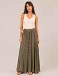 Falda Maxi Piedras Kaki