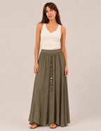 Falda Maxi Piedras Kaki