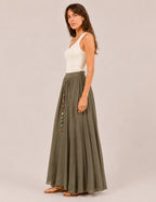 Falda Maxi Piedras Kaki