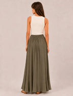 Falda Maxi Piedras Kaki