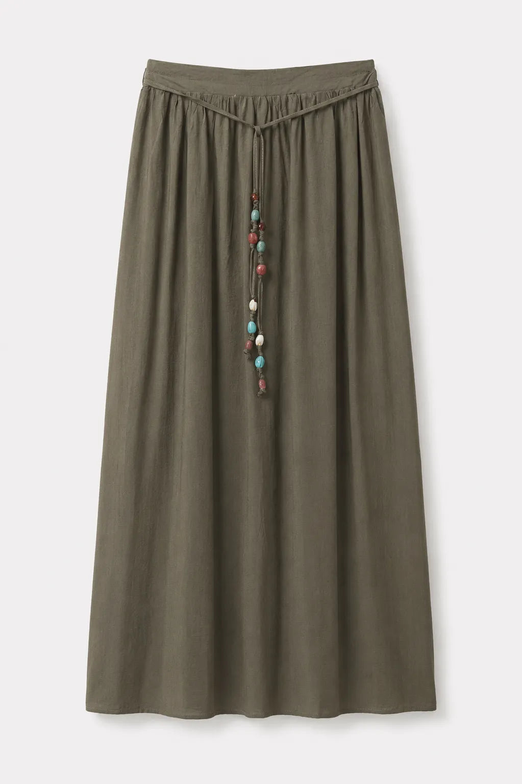 Falda Maxi Piedras Kaki