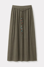 Falda Maxi Piedras Kaki