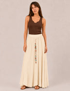 Falda Maxi Piedras Crema
