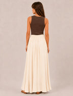 Falda Maxi Piedras Crema