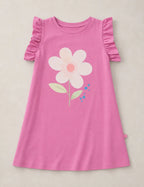 Vestido Volante Flor Malva