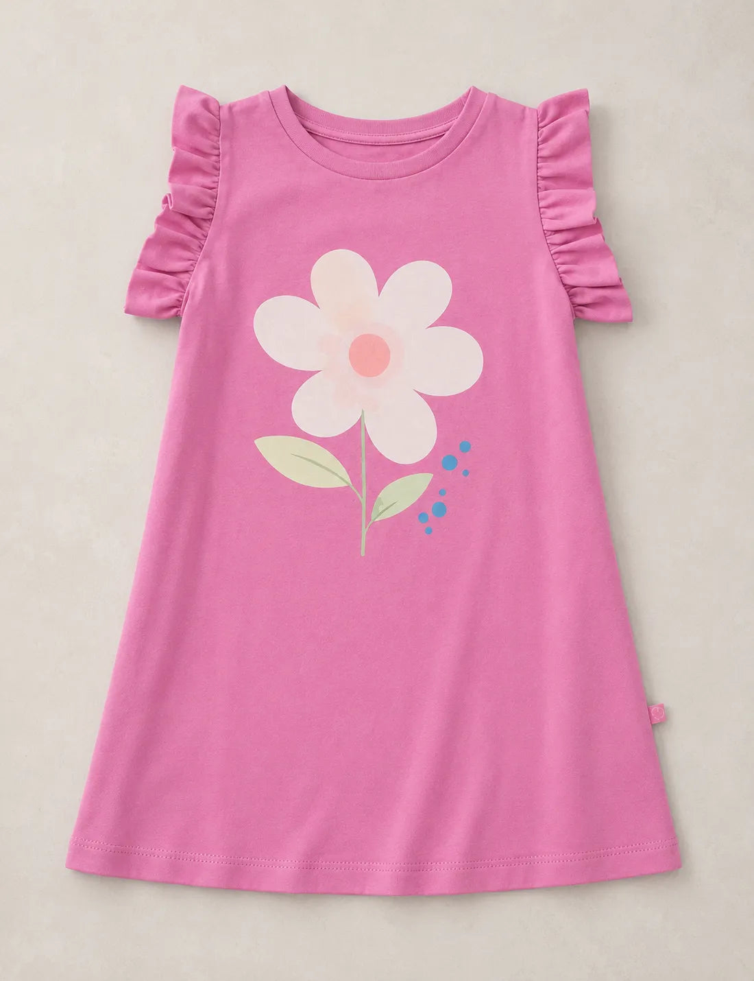 Vestido Volante Flor Malva