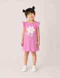 Vestido Volante Flor Malva