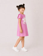 Vestido Volante Flor Malva