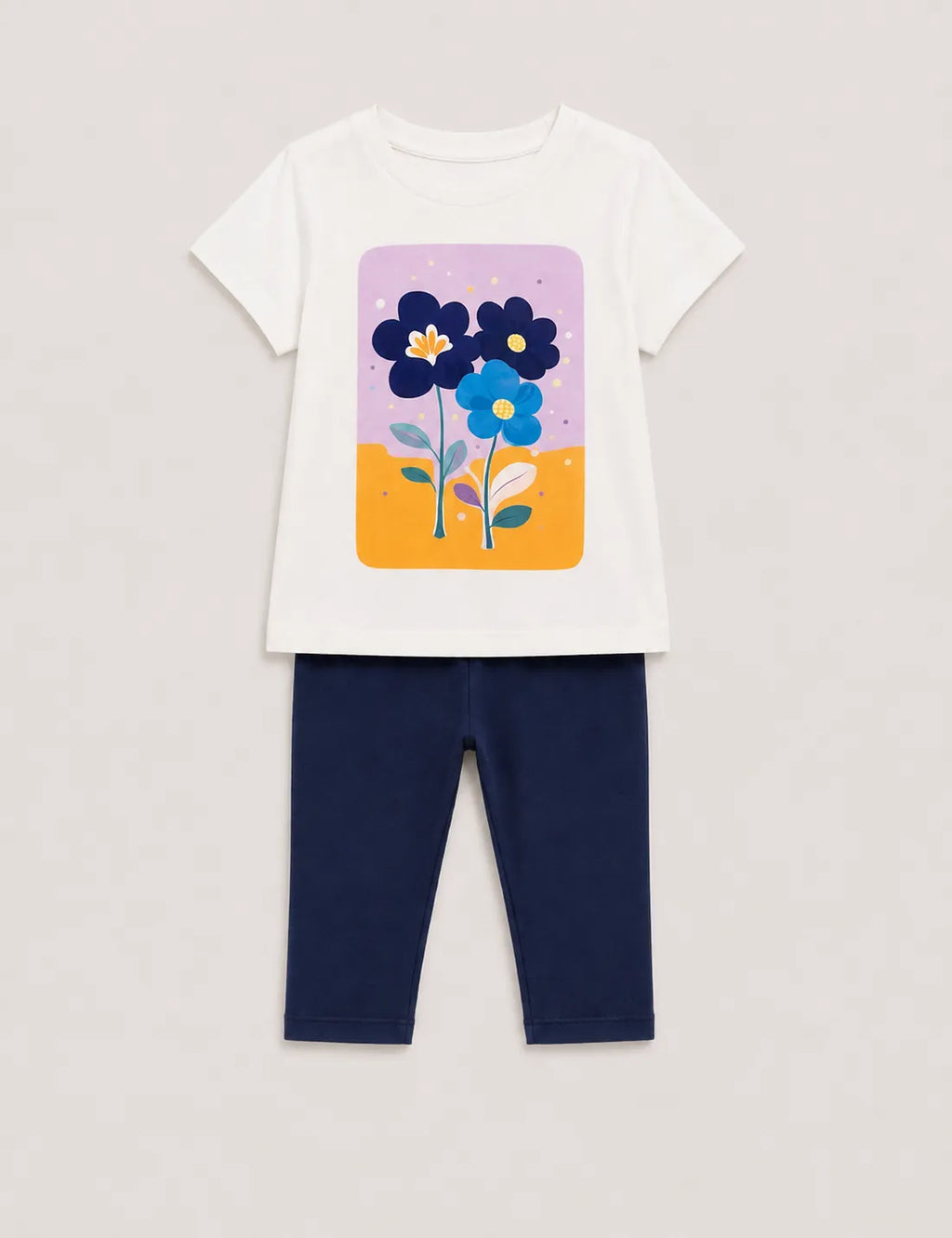 Conjunto Flores Crudo y Marino
