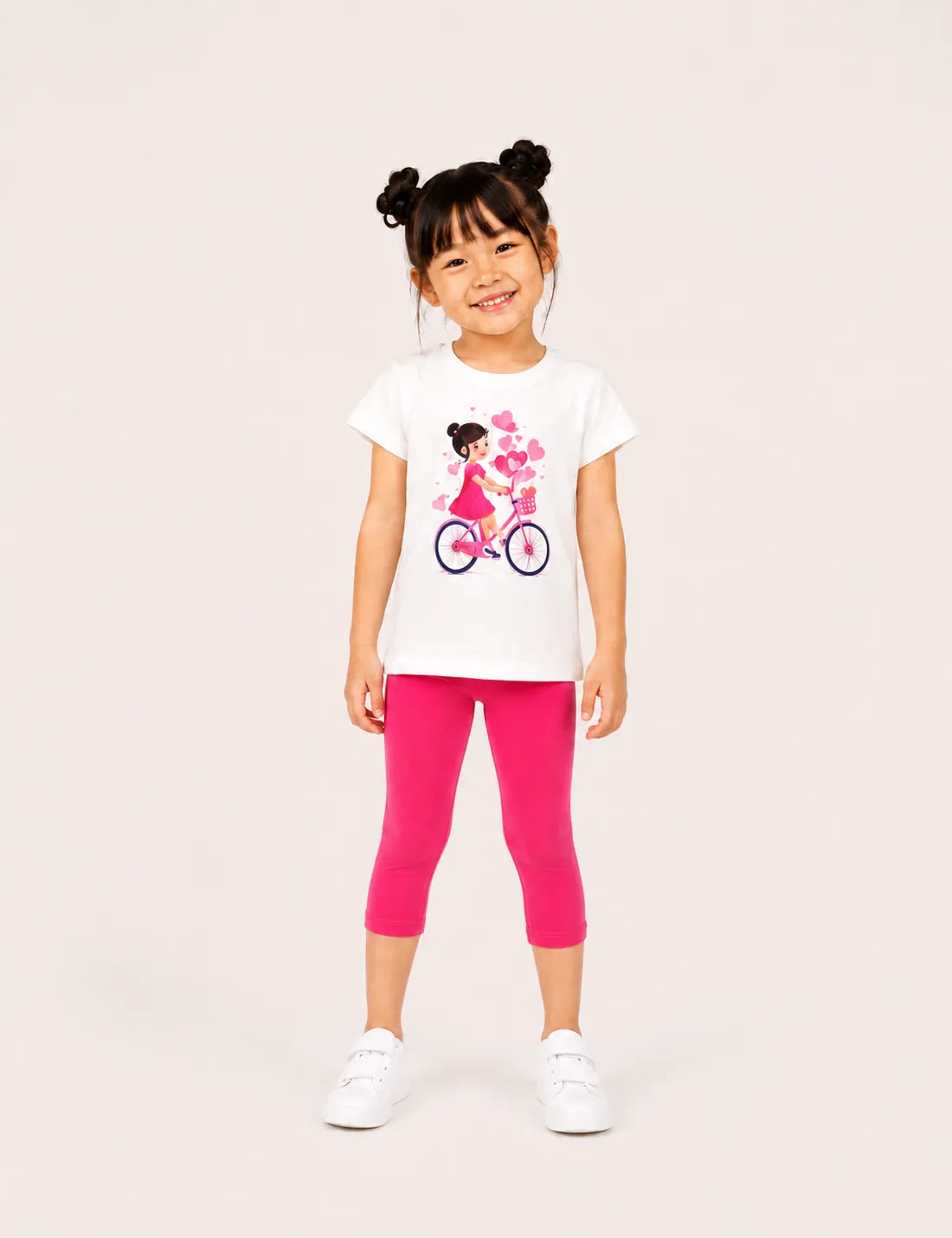Conjunto Bici Crudo y Fucsia