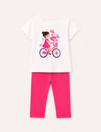 Conjunto Bici Crudo y Fucsia