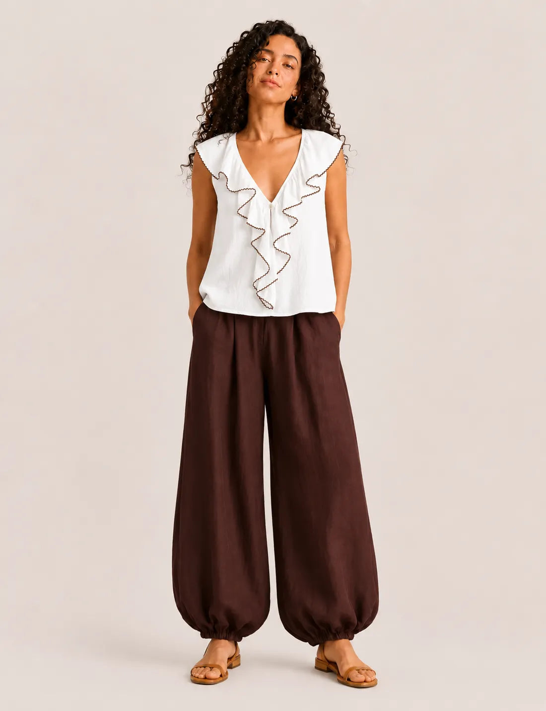 Blusa Volante Botón