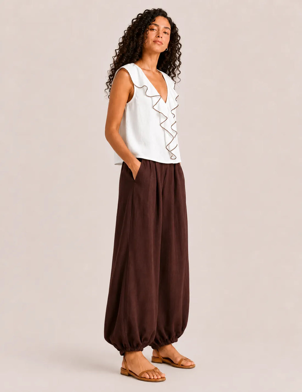 Blusa Volante Botón
