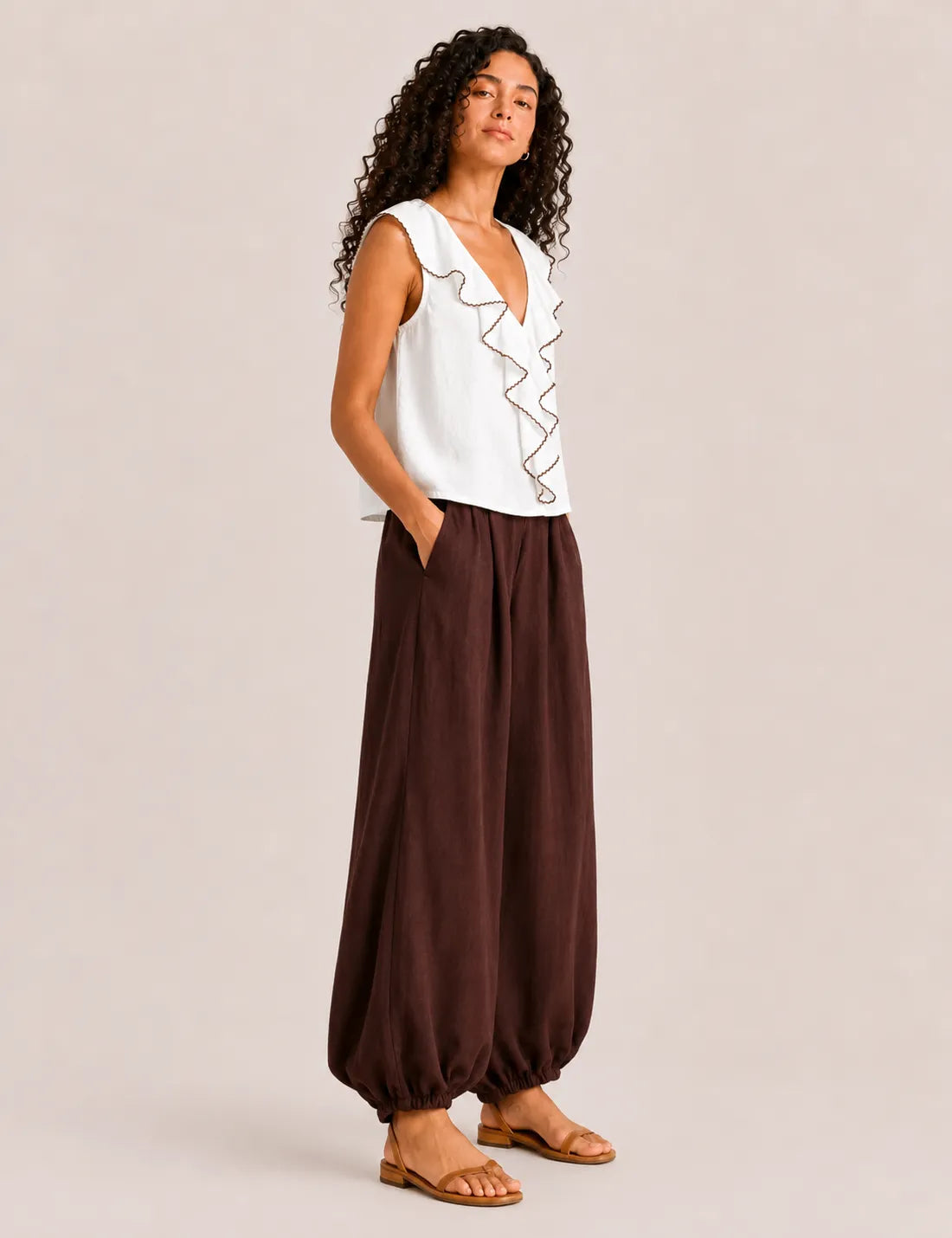 Blusa Volante Botón