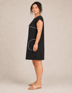 Vestido Negro Ribete Blanco