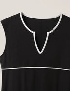 Vestido Negro Ribete Blanco