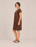 Vestido Bolsillos Marrón
