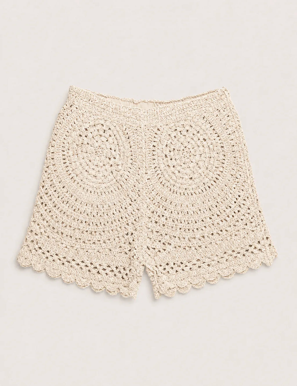 Short Crochet Detalle Crema