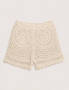 Short Crochet Detalle Crema